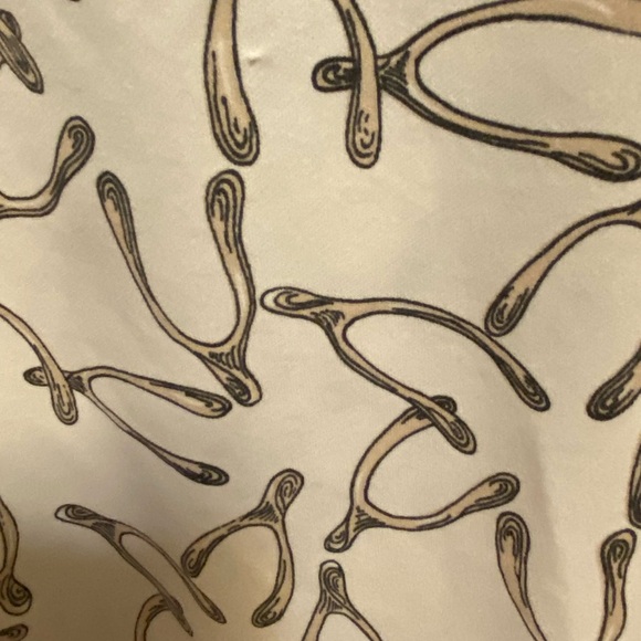 Vintage and Unique “Luigi of Naples” Wishbone Print polyester long sleeve Blouse - Picture 7 of 10